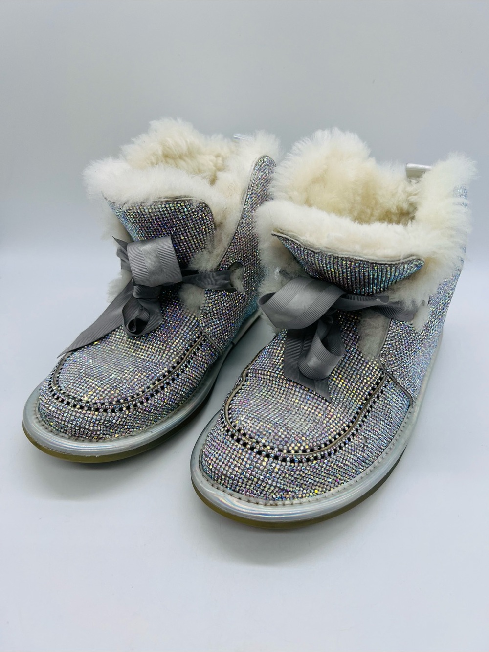 UGG Women’s Customized Silver Rhinestones Ankle Boots Size 7
